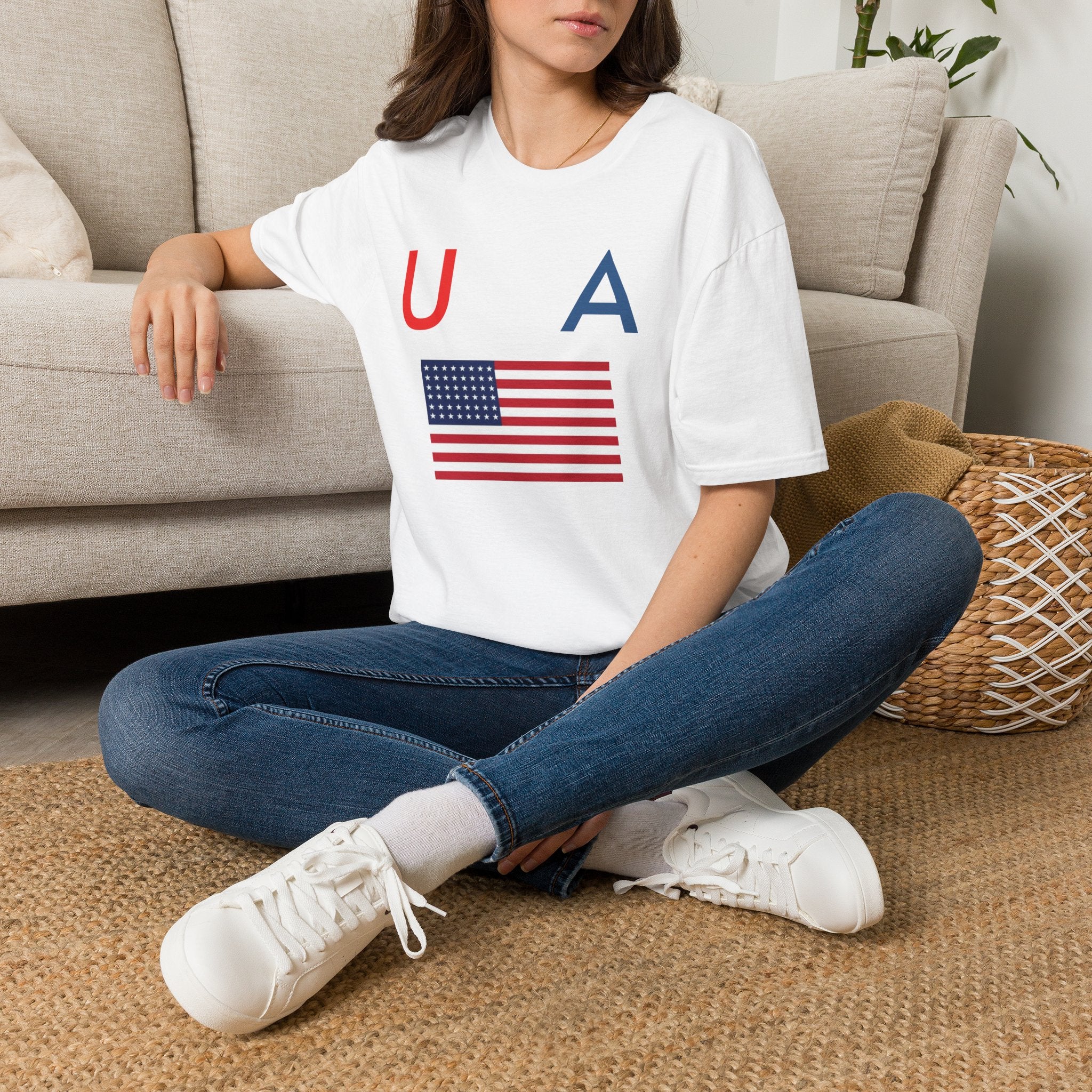USA Flag Tee — Patriotic U A Graphic T-Shirt