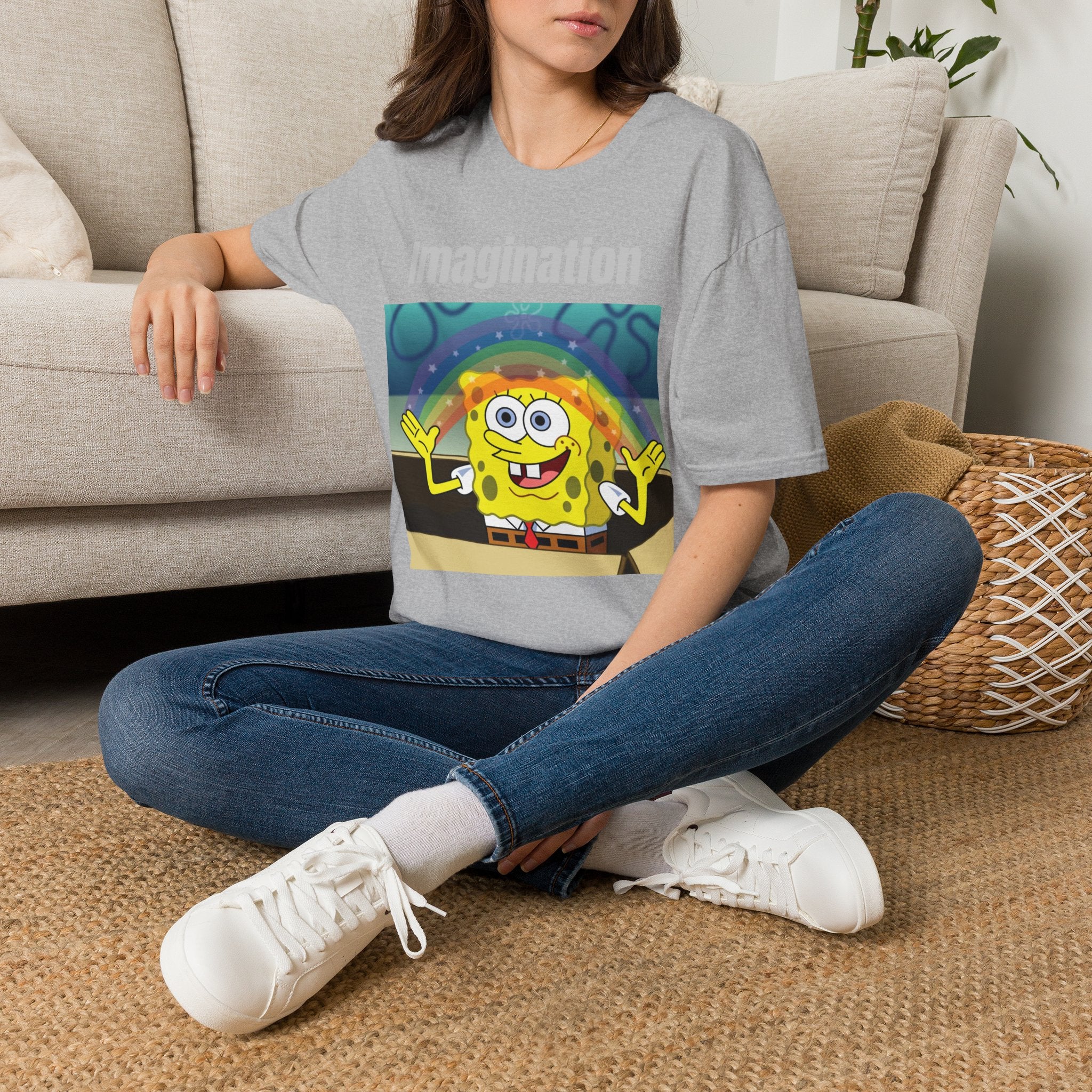 Imagination SpongeBob T-Shirt — Rainbow Cartoon Graphic Tee