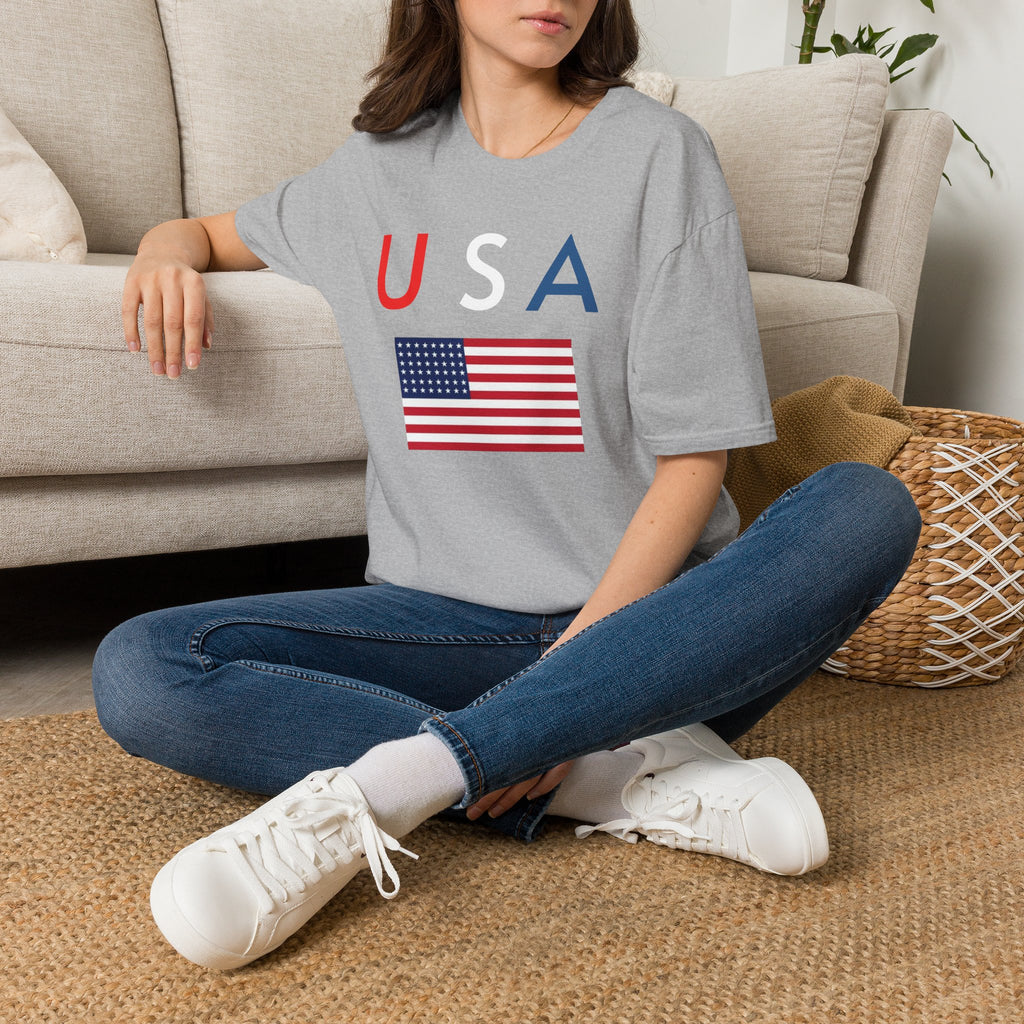 USA Flag Tee — Patriotic U A Graphic T-Shirt