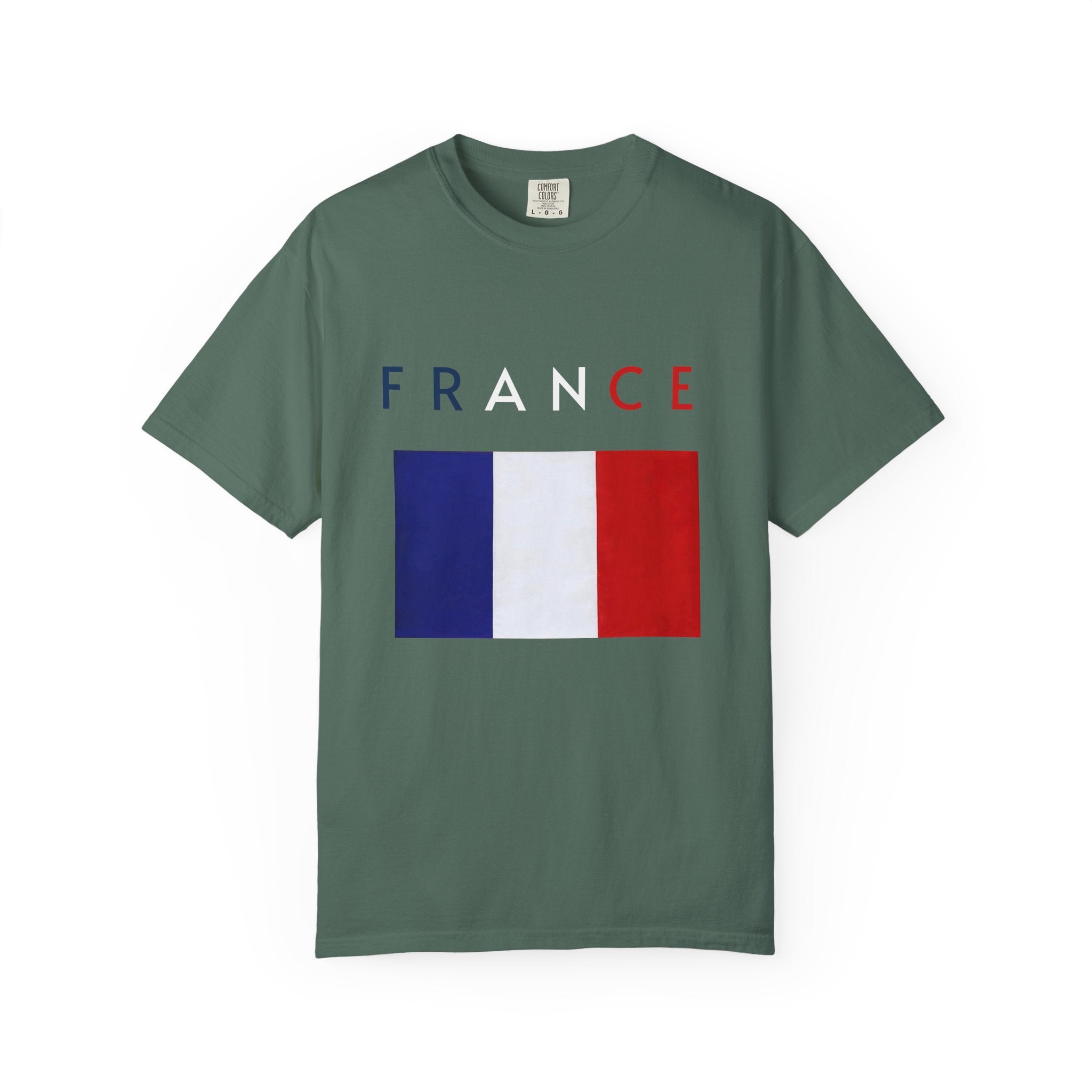 France Flag T-Shirt — Tricolore Map & FR CE Graphic
