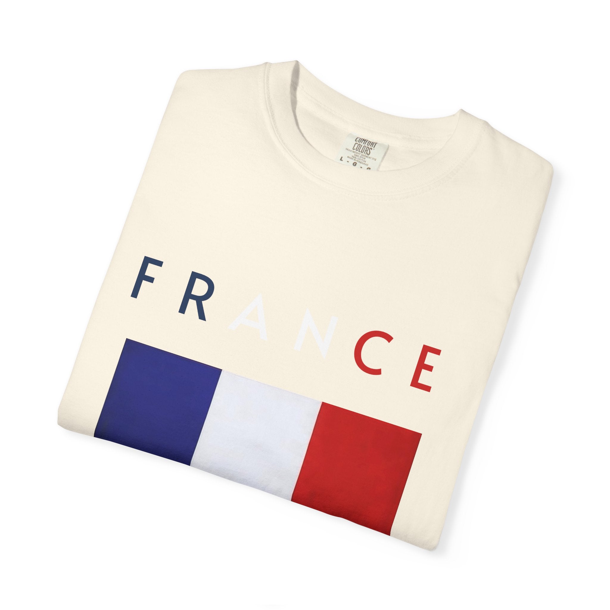 France Flag T-Shirt — Tricolore Map & FR CE Graphic