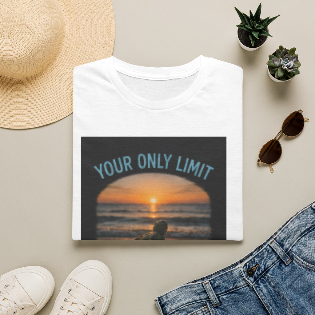 Your Only Limit Is You Sunset T-Shirt — Inspirational Beach Motivational Tee