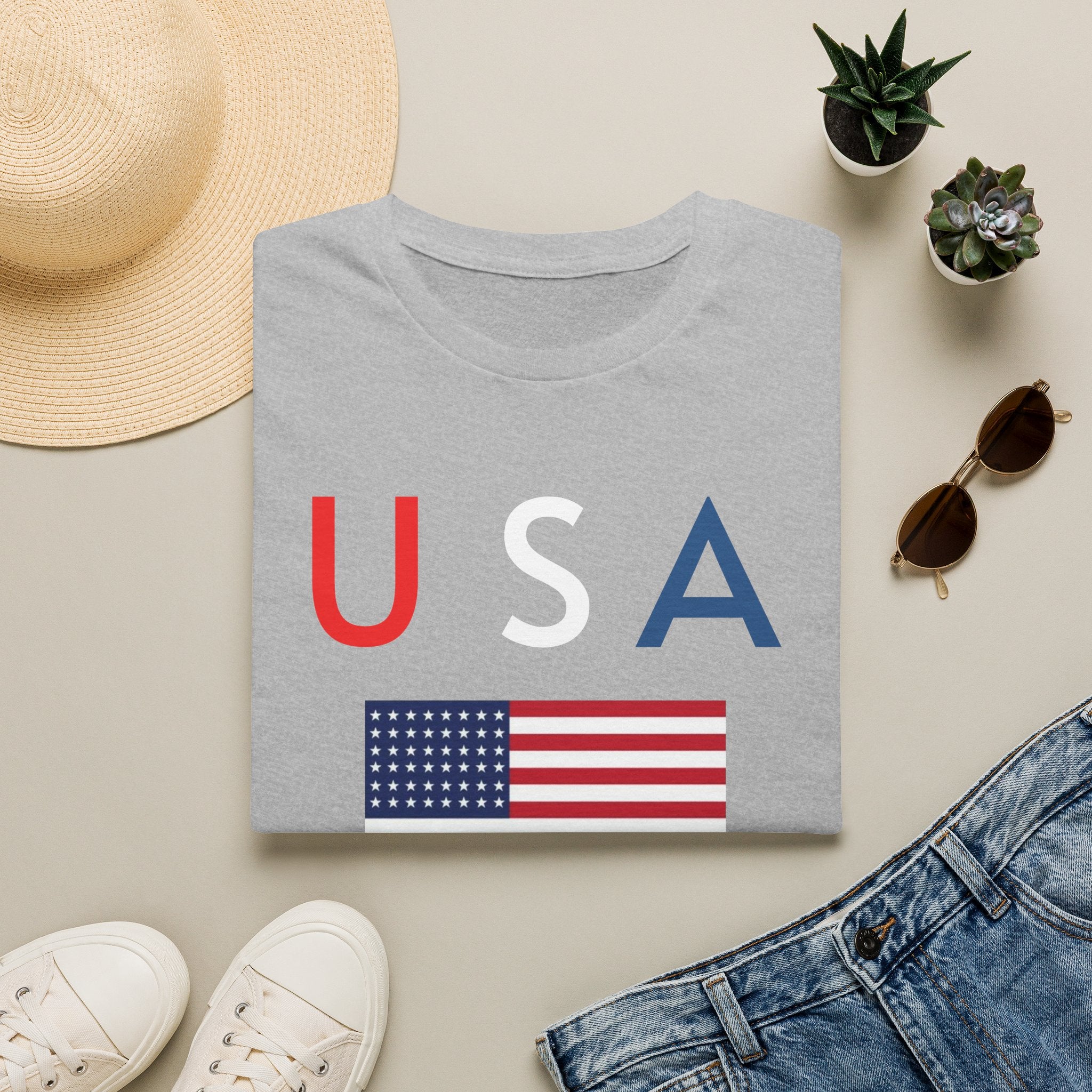 USA Flag Tee — Patriotic U A Graphic T-Shirt