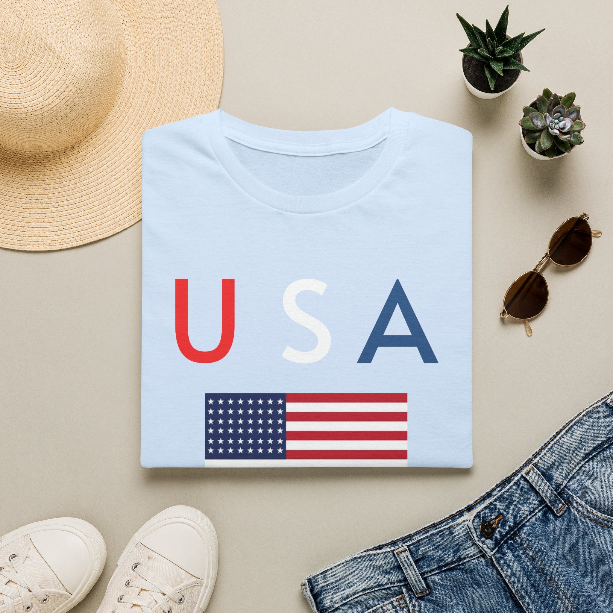 USA Flag Tee — Patriotic U A Graphic T-Shirt