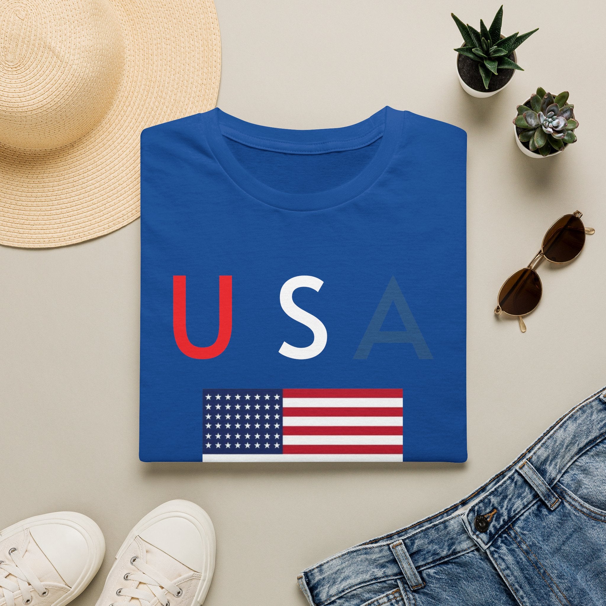 USA Flag Tee — Patriotic U A Graphic T-Shirt