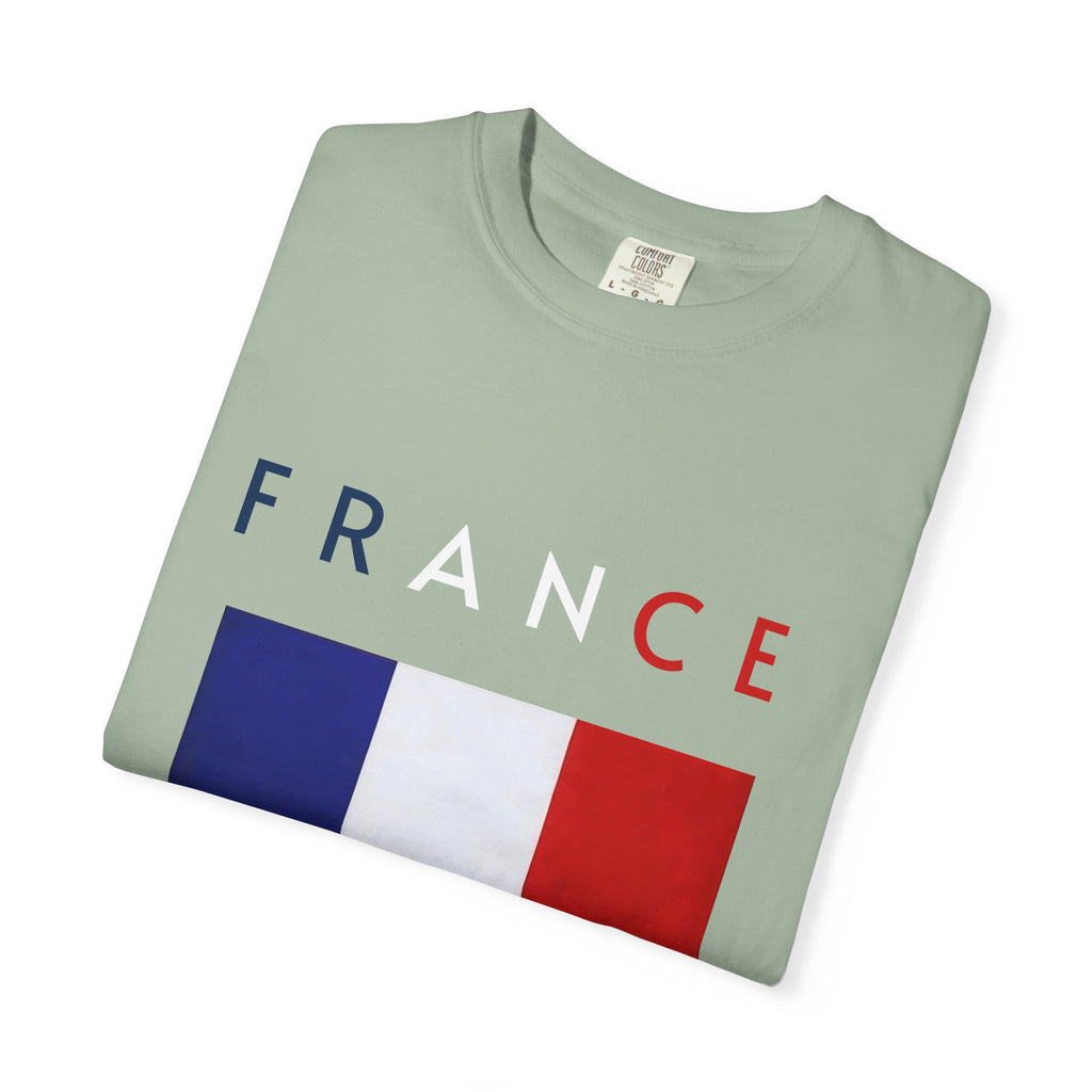 France Flag T-Shirt — Tricolore Map & FR CE Graphic
