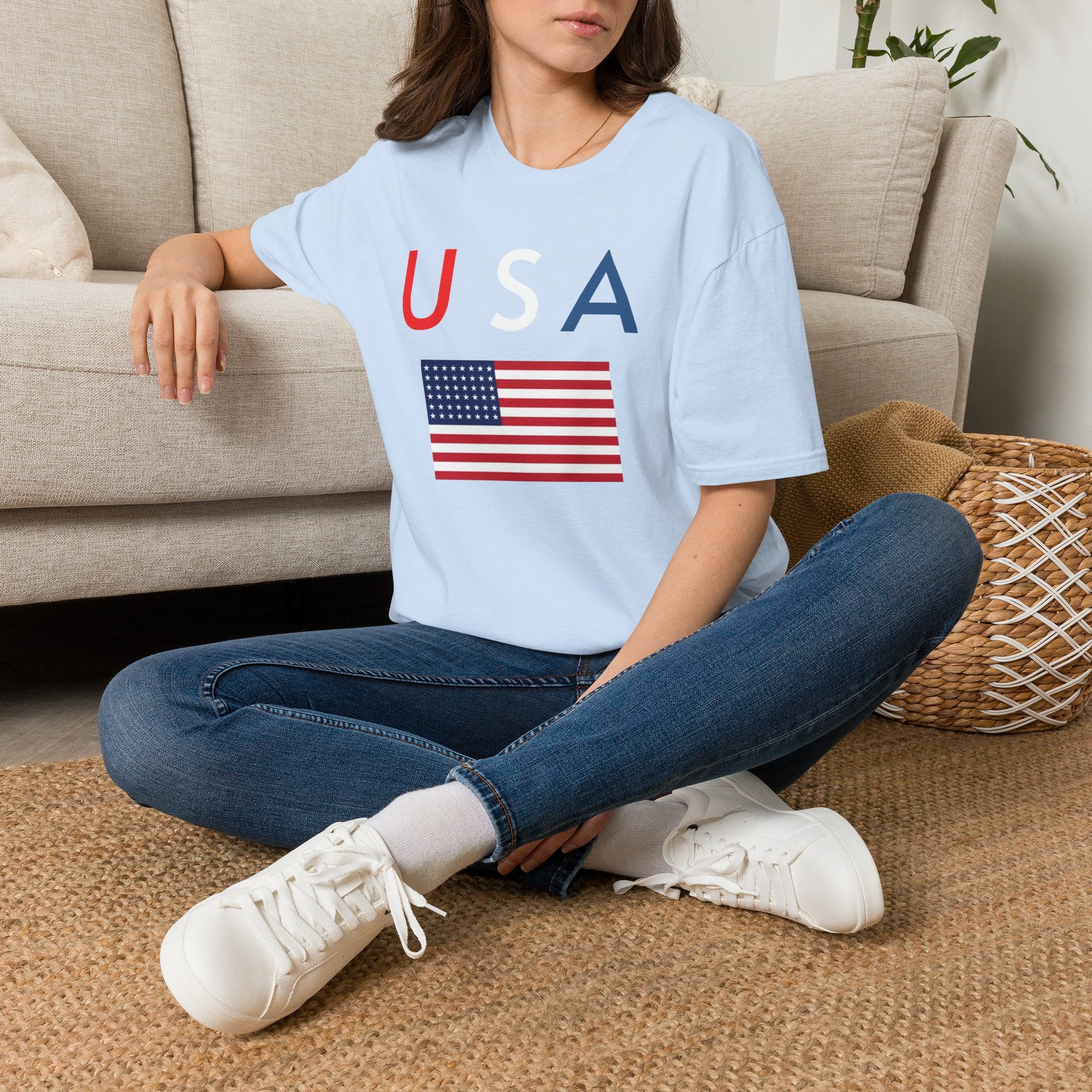 USA Flag Tee — Patriotic U A Graphic T-Shirt