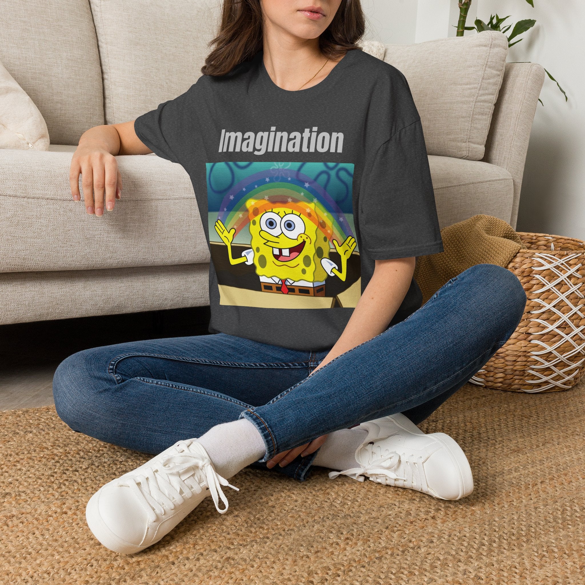 Imagination SpongeBob T-Shirt — Rainbow Cartoon Graphic Tee