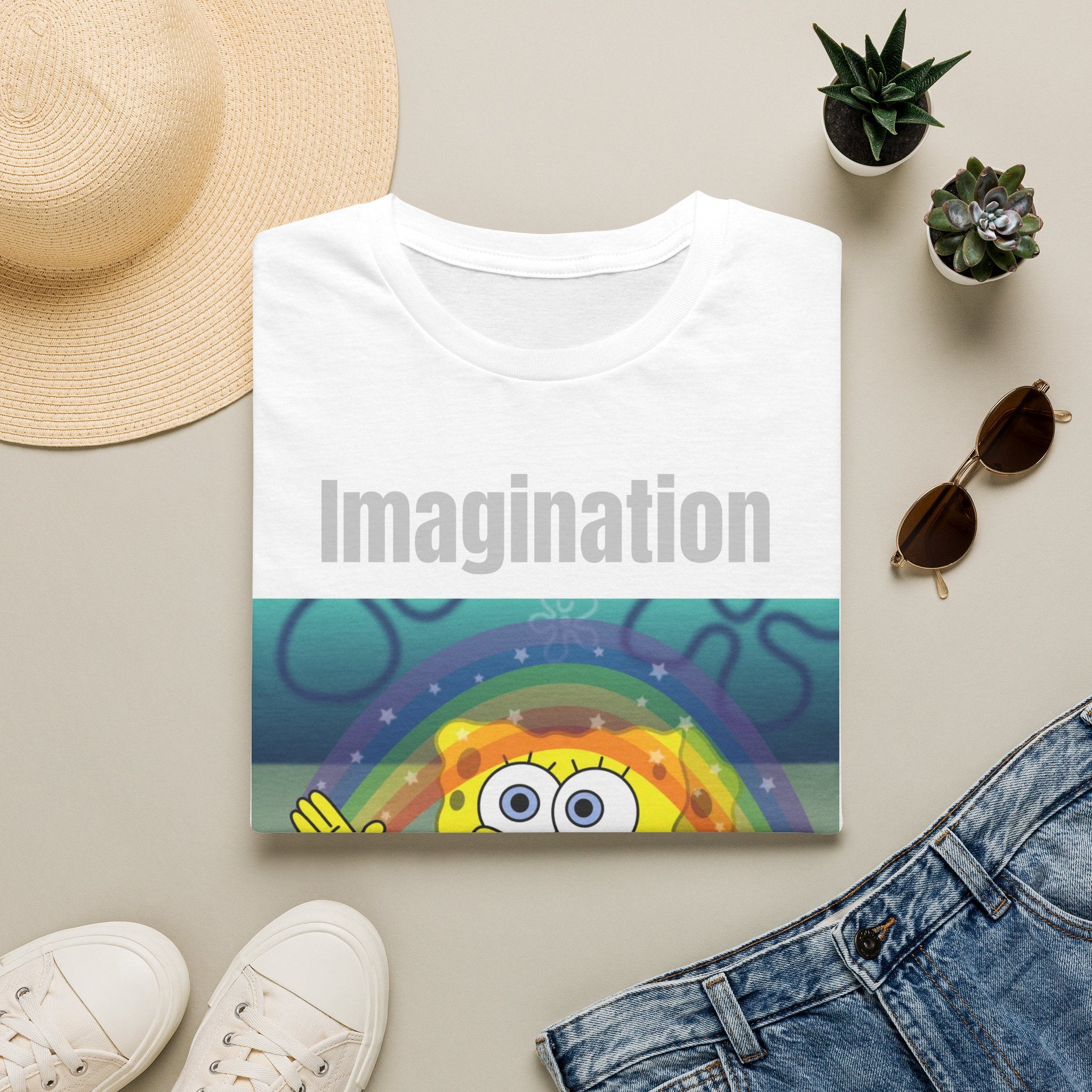 Imagination SpongeBob T-Shirt — Rainbow Cartoon Graphic Tee
