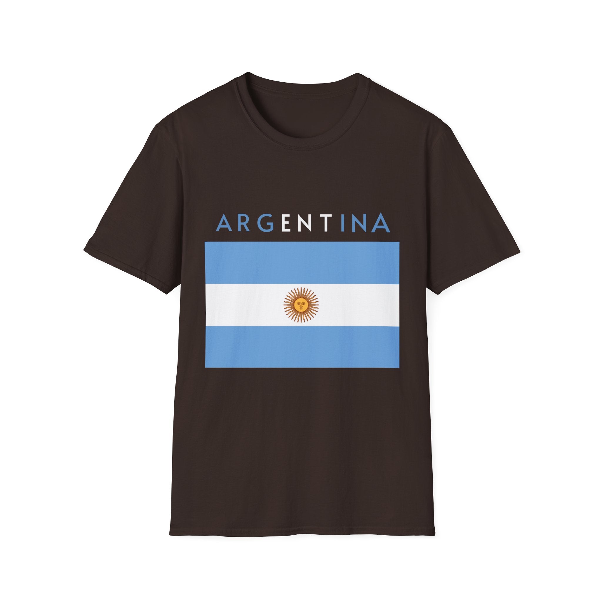 Argentina Flag T-Shirt — Retro Blue White Sun Soccer Fan Tee