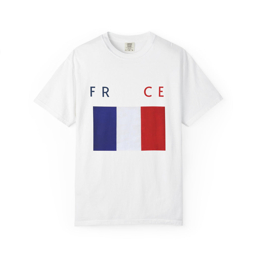 France Flag T-Shirt — Tricolore Map & FR CE Graphic