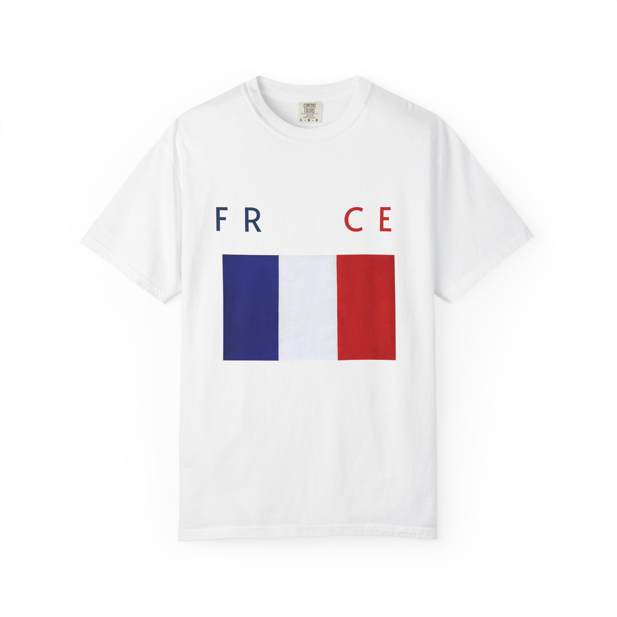France Flag T-Shirt — Tricolore Map & FR CE Graphic