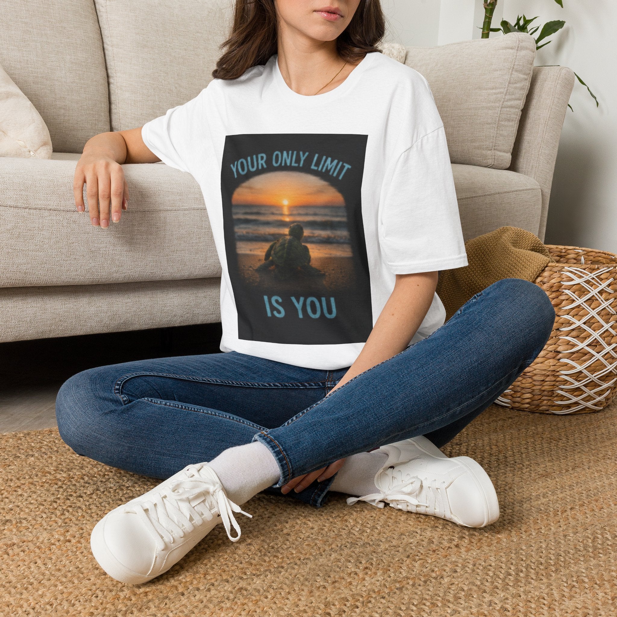 Your Only Limit Is You Sunset T-Shirt — Inspirational Beach Motivational Tee