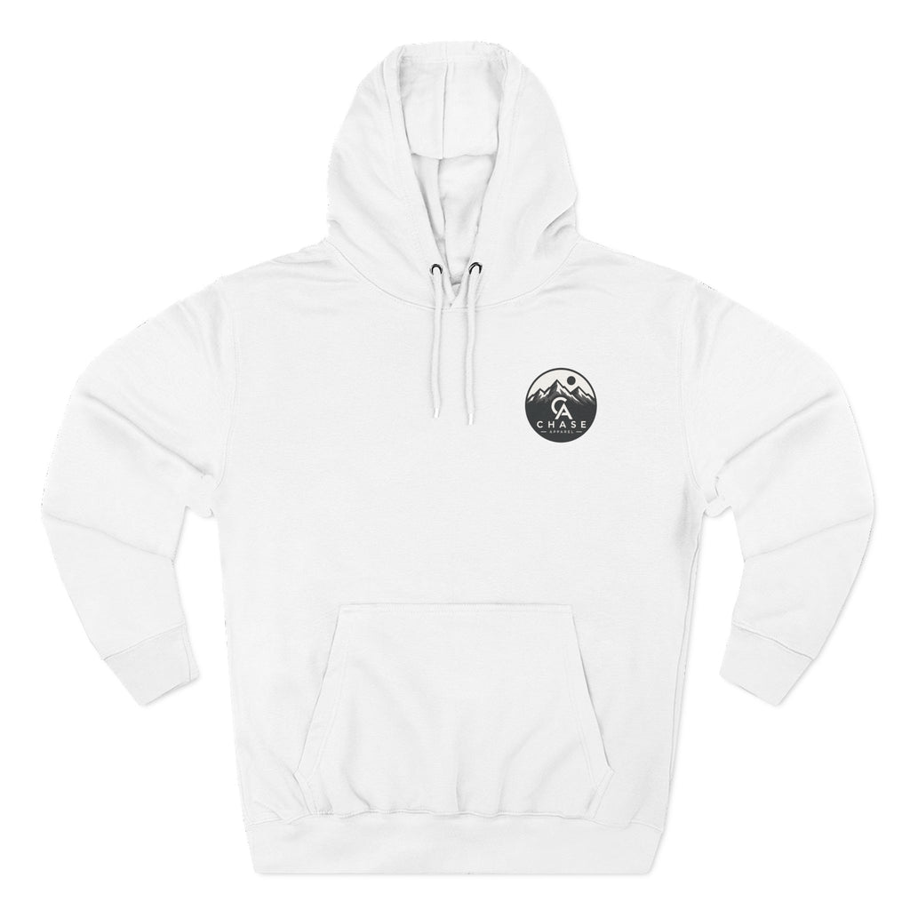 Adventure Mountain Logo Hoodie — Minimal Outdoor Graphic Fleece Pullover