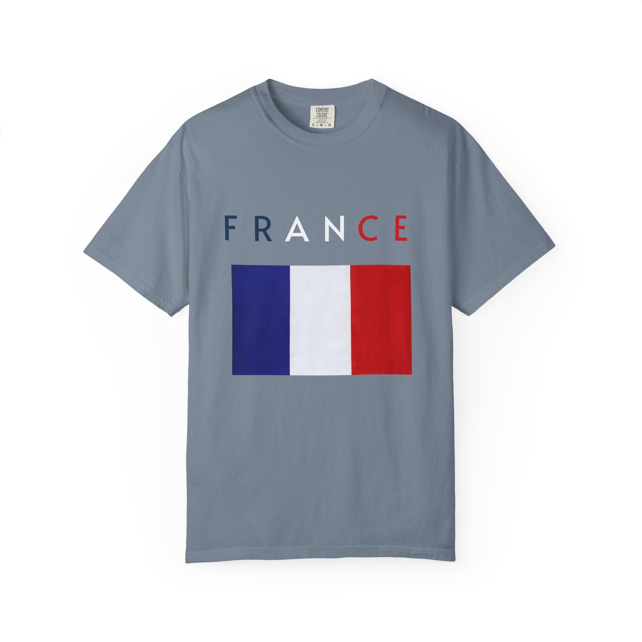 France Flag T-Shirt — Tricolore Map & FR CE Graphic