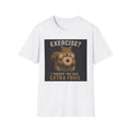 T-Shirt — Funny Squirrel Donut Design “Exercise? I Thought You Said Extra Fries”