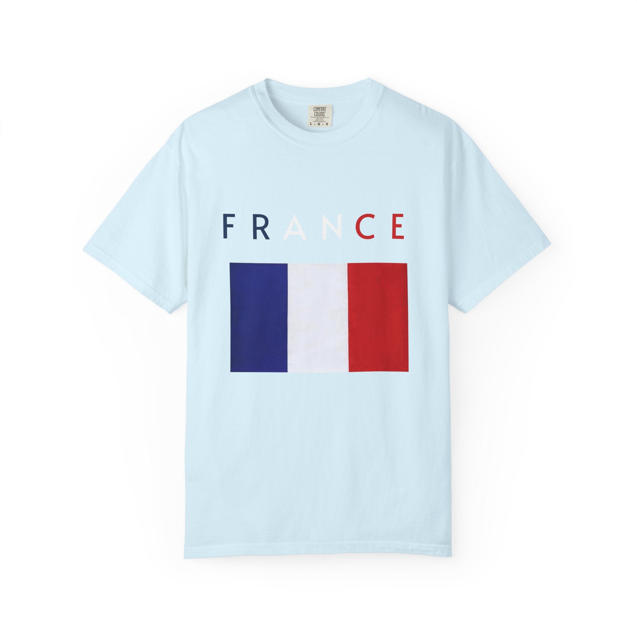 France Flag T-Shirt — Tricolore Map & FR CE Graphic