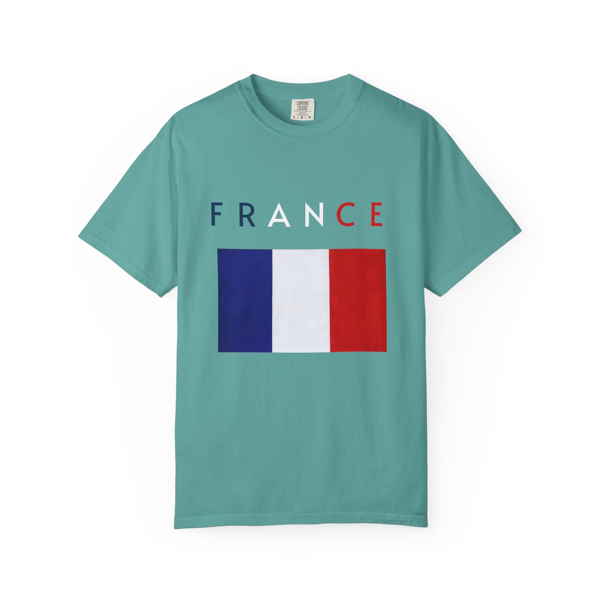 France Flag T-Shirt — Tricolore Map & FR CE Graphic
