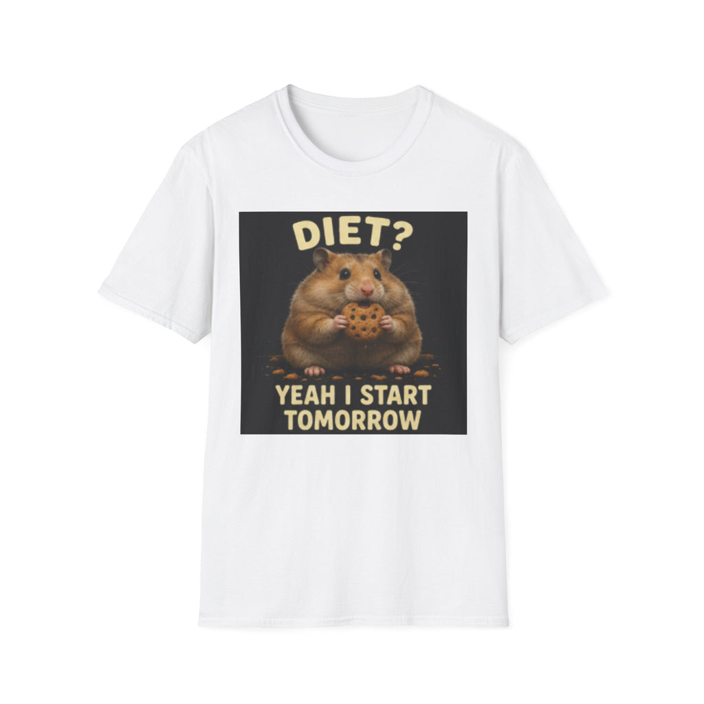Diet? Yeah I Start Tomorrow T-Shirt — Funny Hamster Cookie Graphic Tee