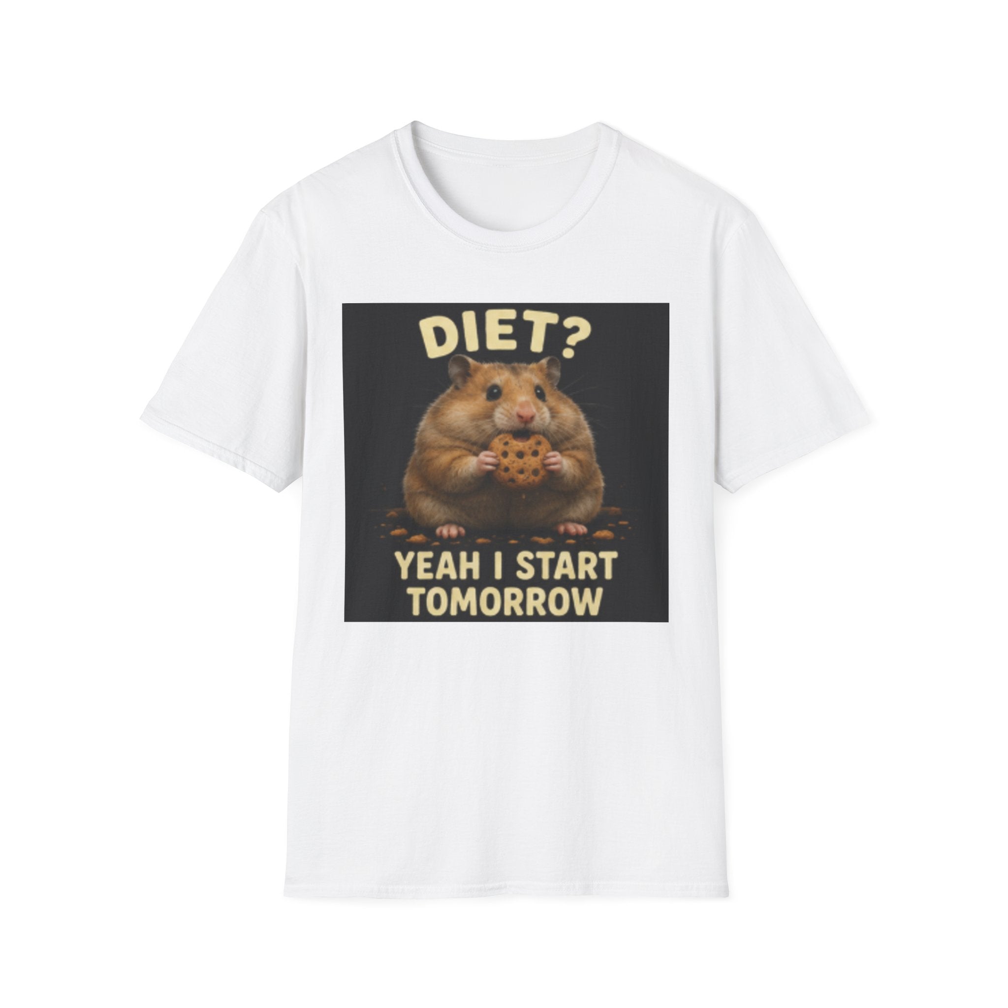Diet? Yeah I Start Tomorrow T-Shirt — Funny Hamster Cookie Graphic Tee