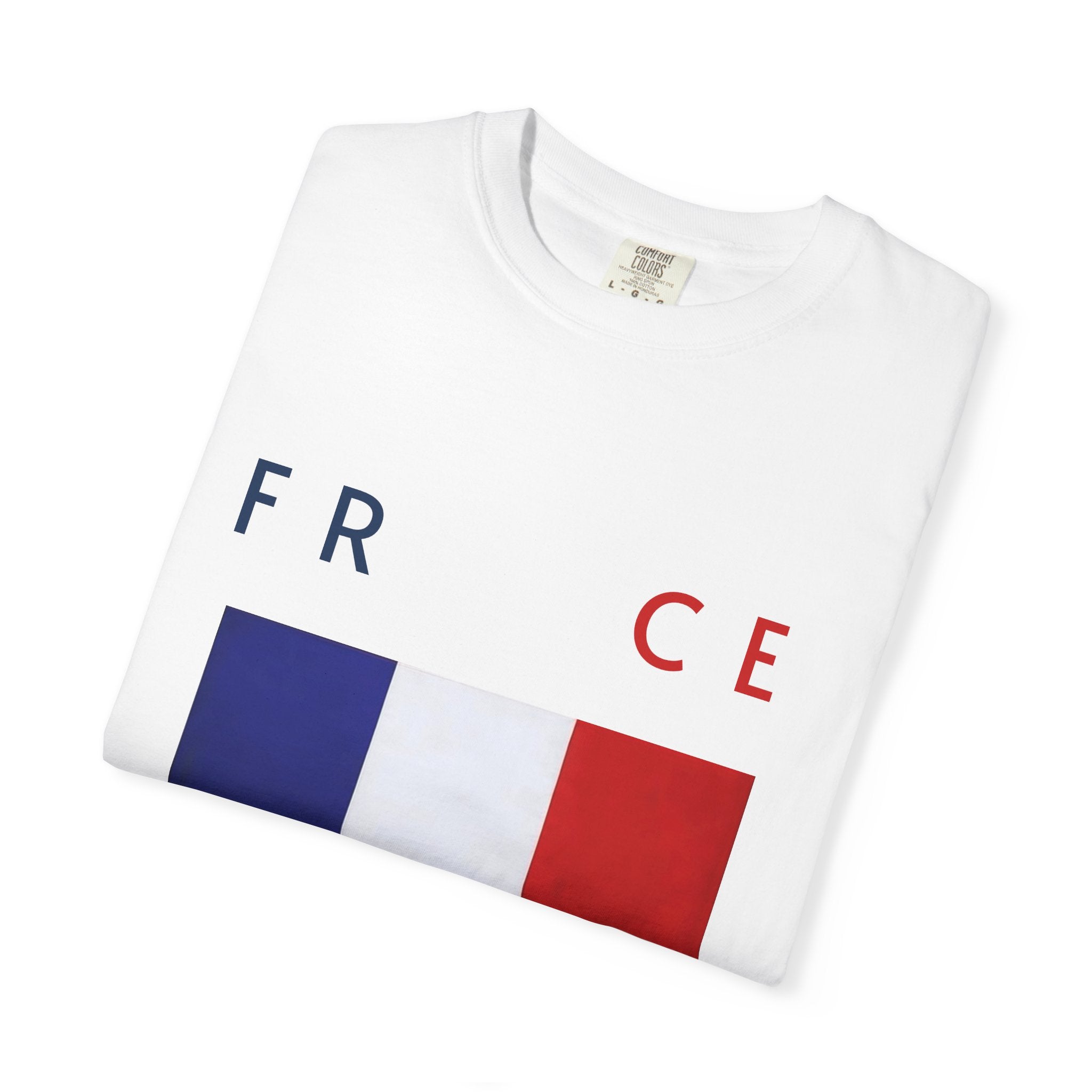 France Flag T-Shirt — Tricolore Map & FR CE Graphic