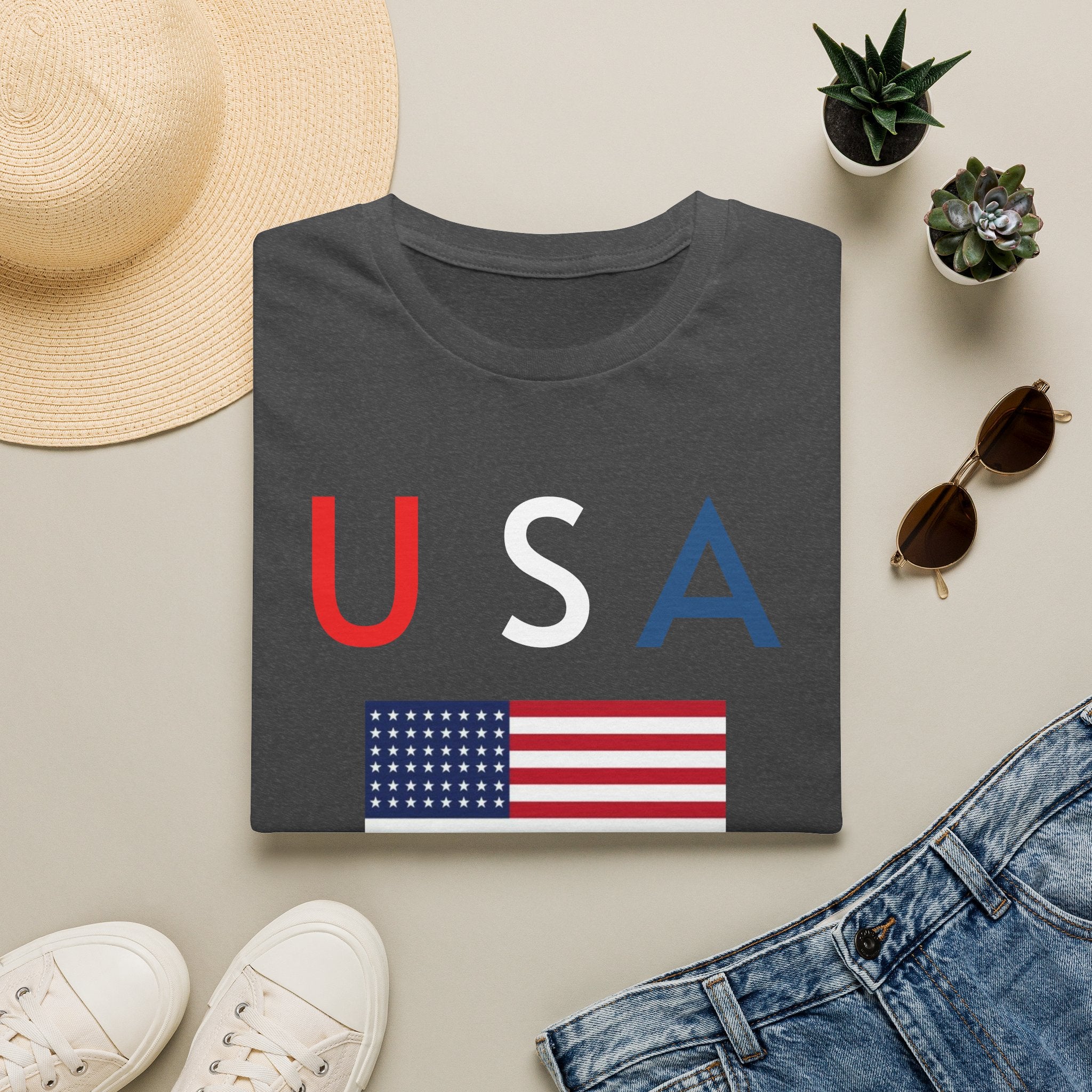 USA Flag Tee — Patriotic U A Graphic T-Shirt