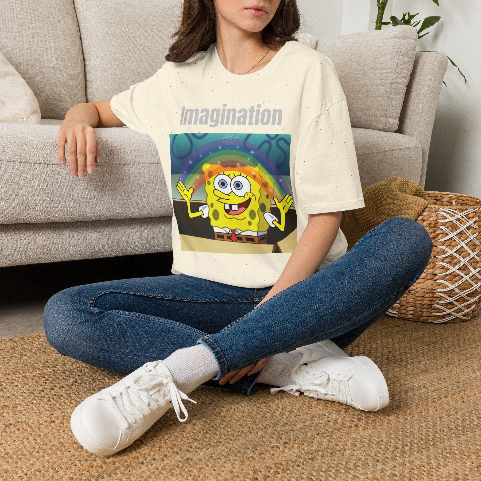 Imagination SpongeBob T-Shirt — Rainbow Cartoon Graphic Tee