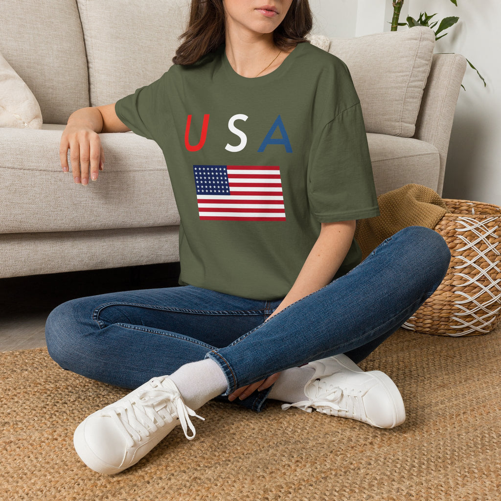 USA Flag Tee — Patriotic U A Graphic T-Shirt