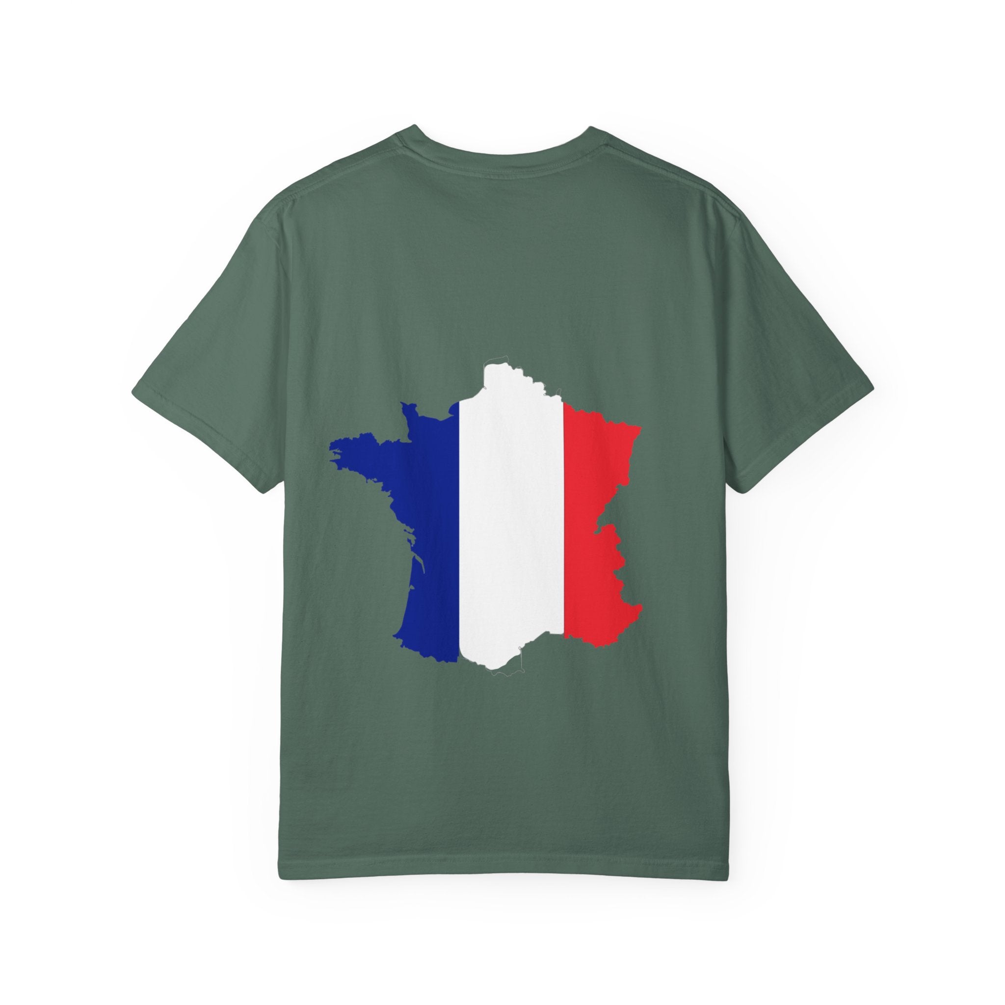 France Flag T-Shirt — Tricolore Map & FR CE Graphic