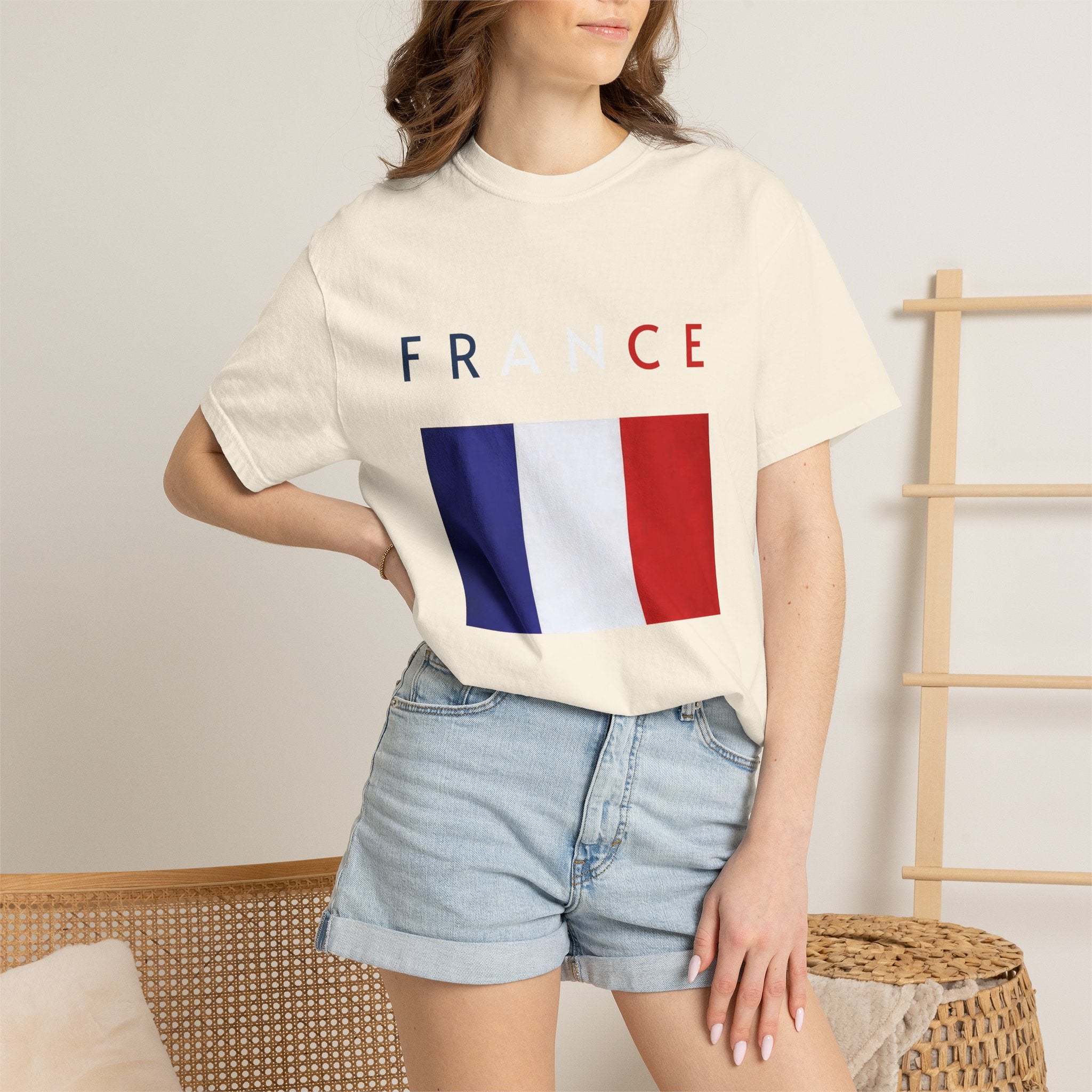 France Flag T-Shirt — Tricolore Map & FR CE Graphic