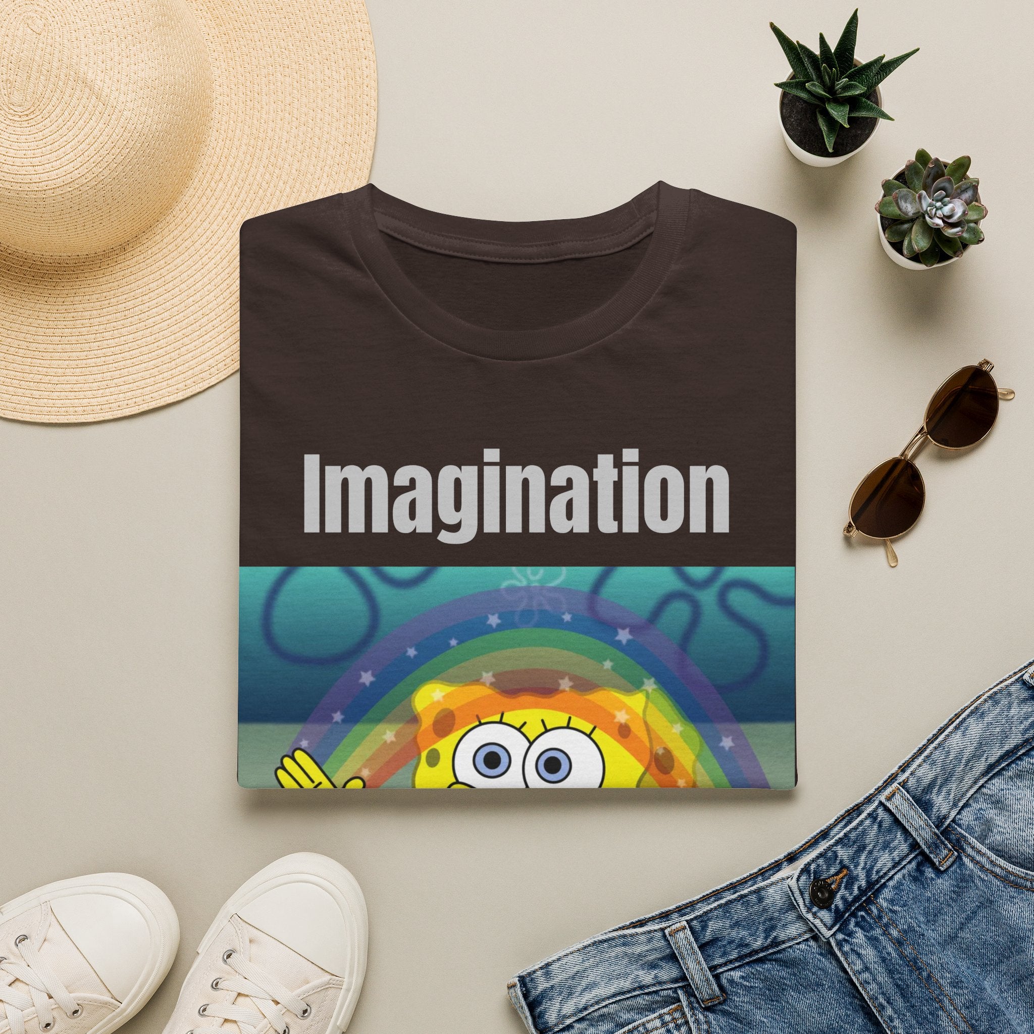 Imagination SpongeBob T-Shirt — Rainbow Cartoon Graphic Tee