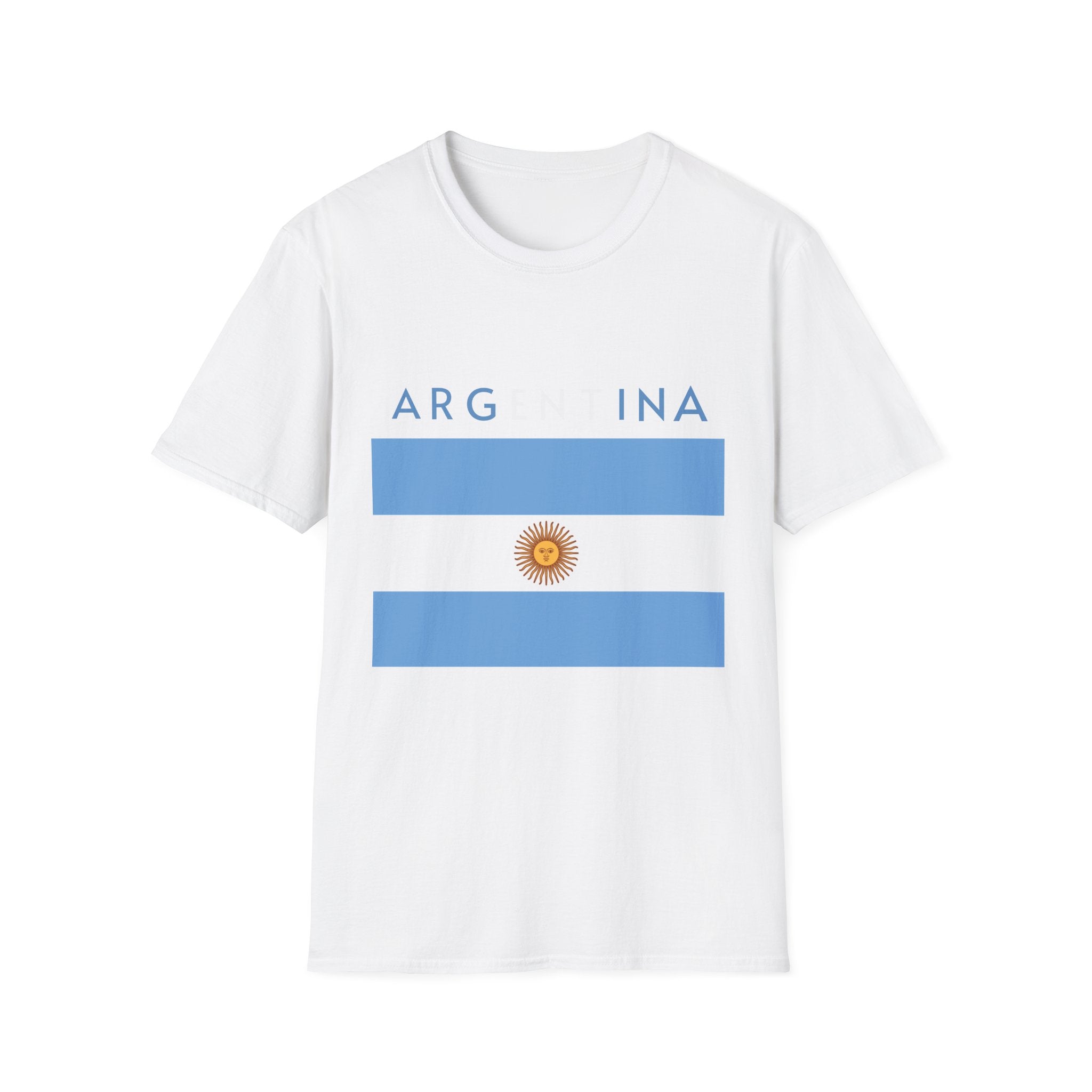 Argentina Flag T-Shirt — Retro Blue White Sun Soccer Fan Tee