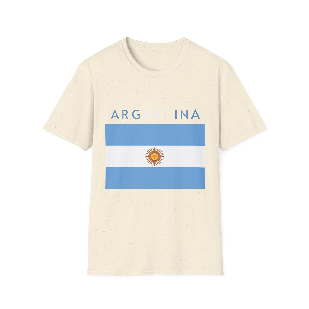 Argentina Flag T-Shirt — Retro Blue White Sun Soccer Fan Tee