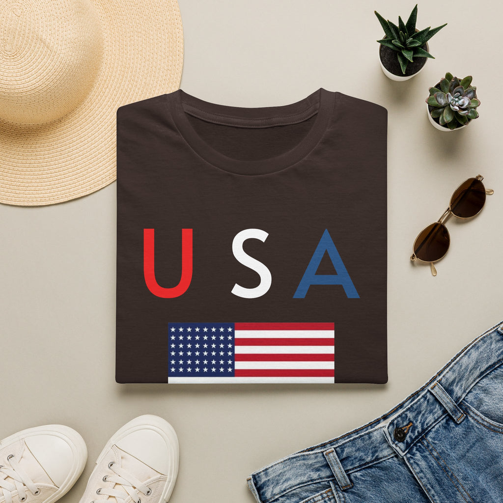 USA Flag Tee — Patriotic U A Graphic T-Shirt