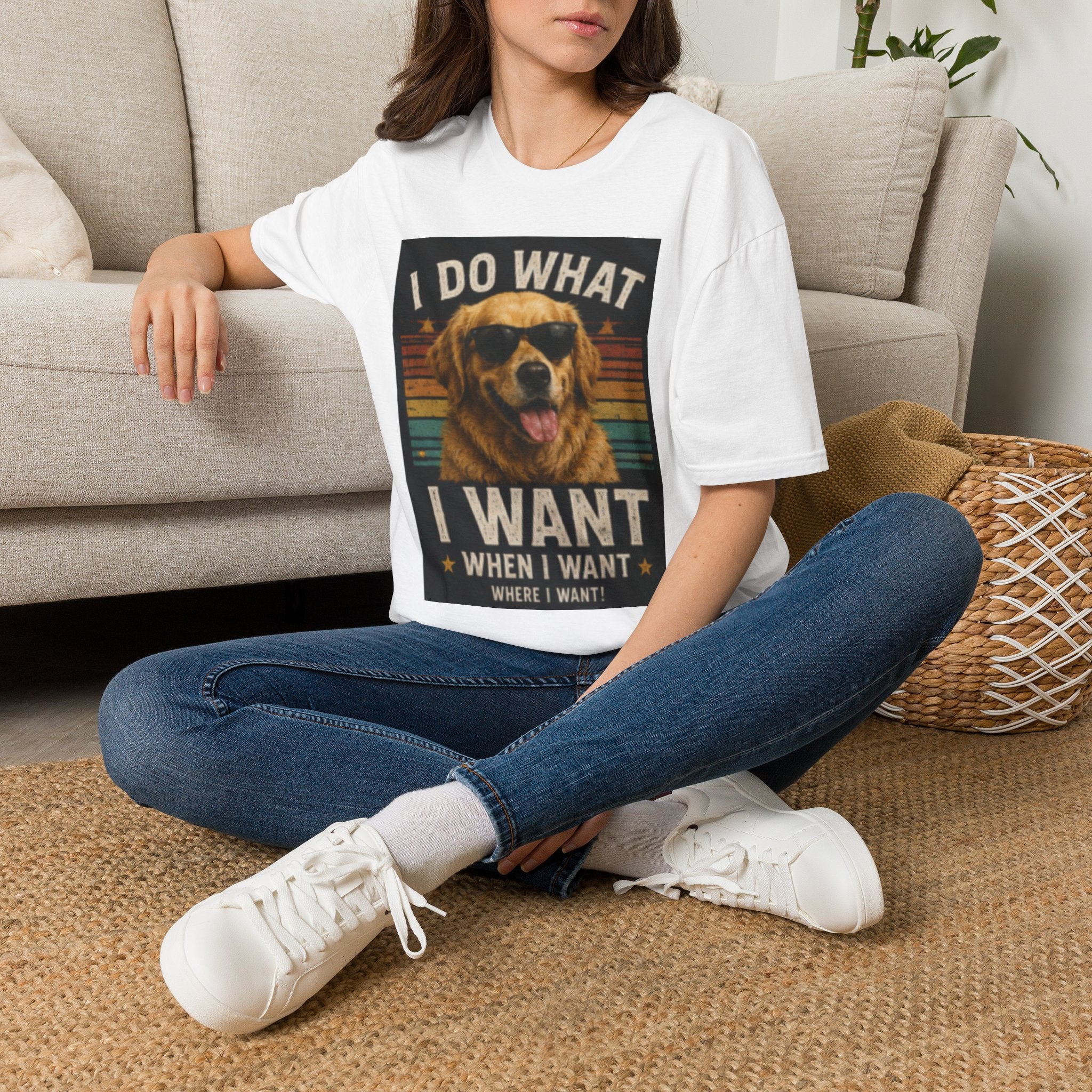 T-Shirt — "I Do What I Want" Funny Golden Retriever Tee