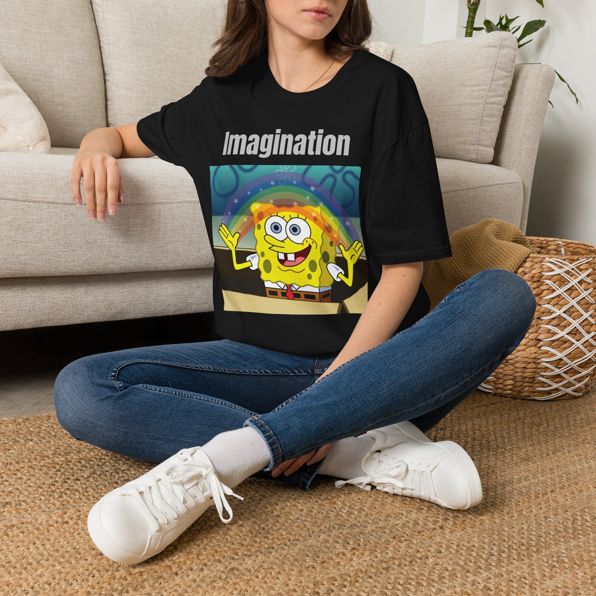 Imagination SpongeBob T-Shirt — Rainbow Cartoon Graphic Tee