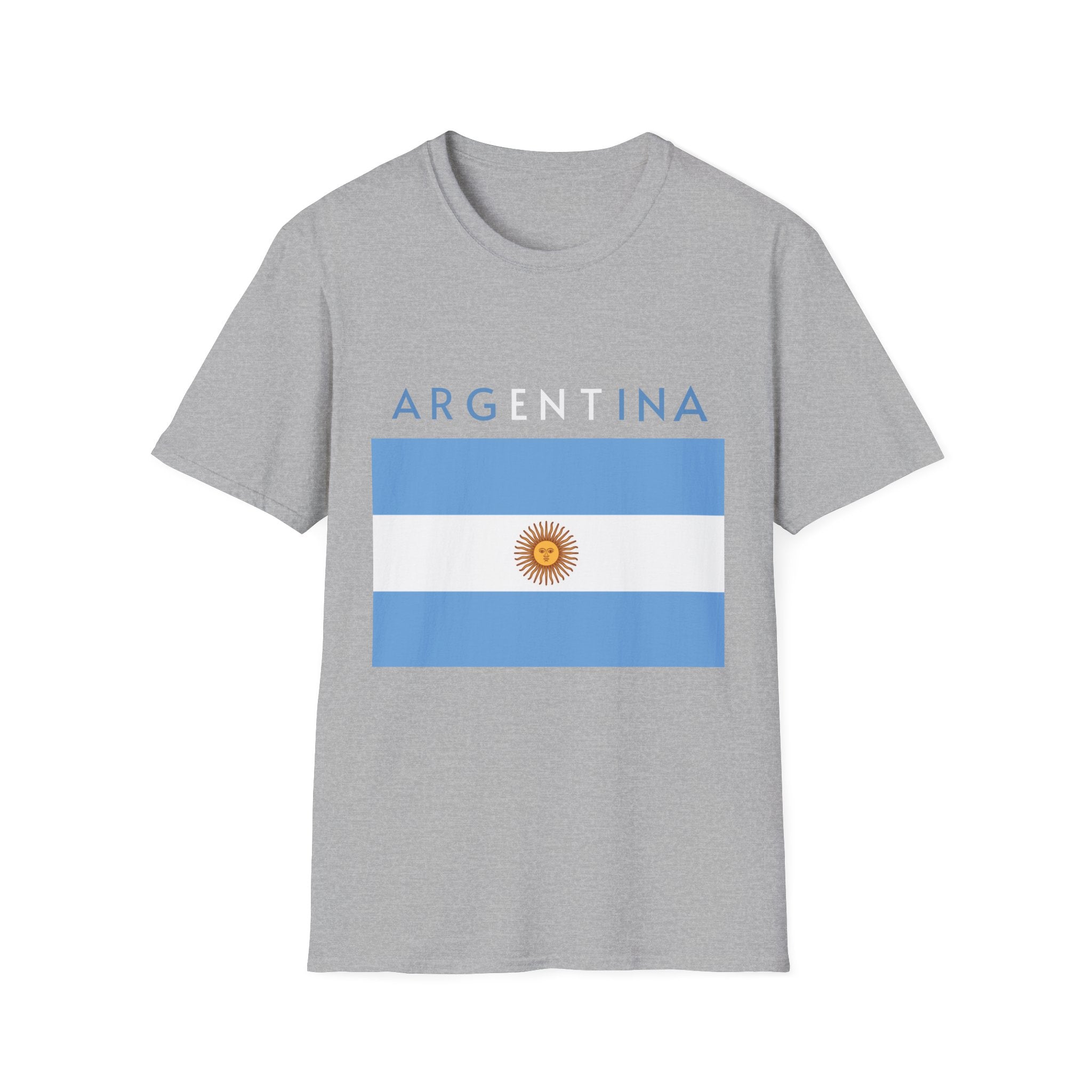 Argentina Flag T-Shirt — Retro Blue White Sun Soccer Fan Tee