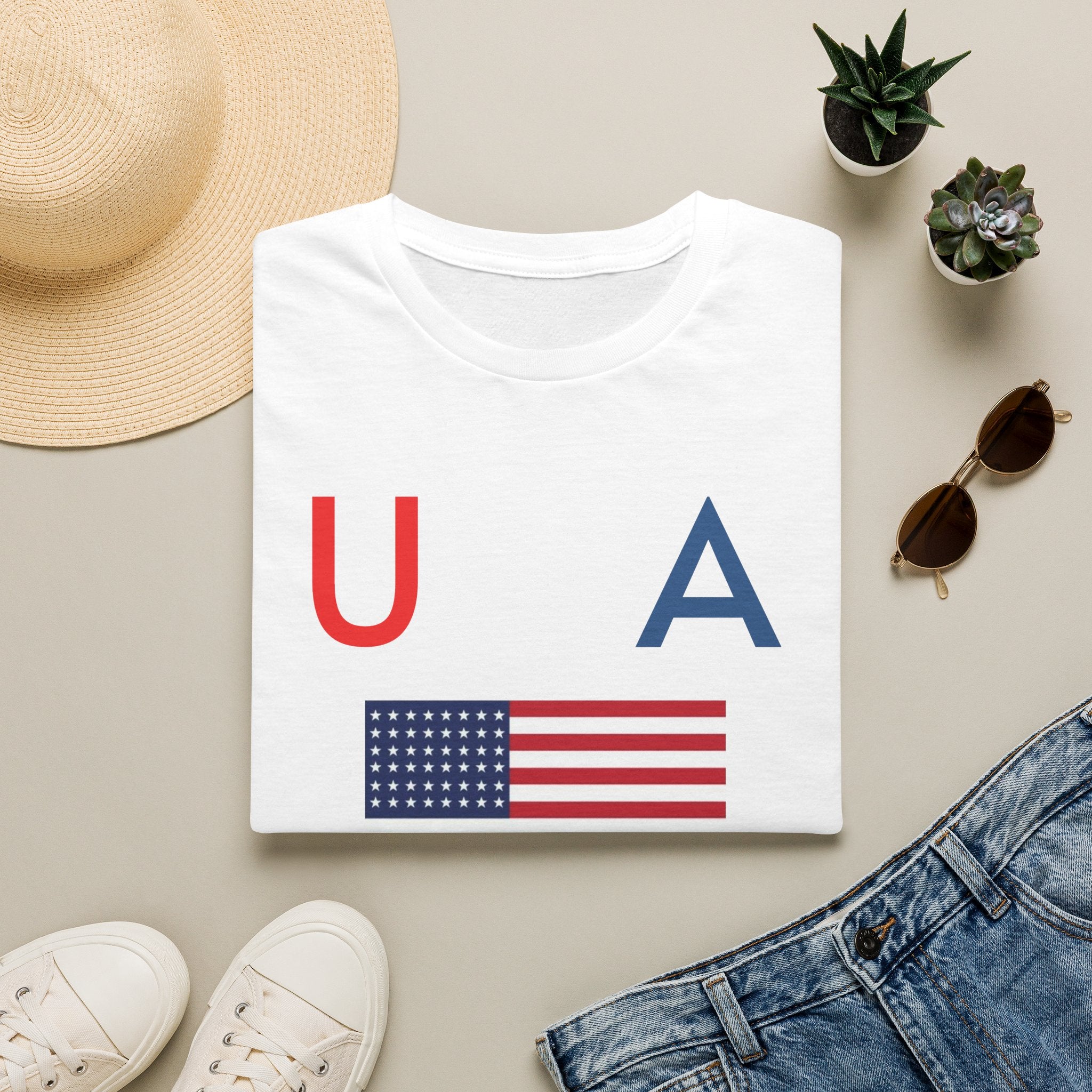 USA Flag Tee — Patriotic U A Graphic T-Shirt
