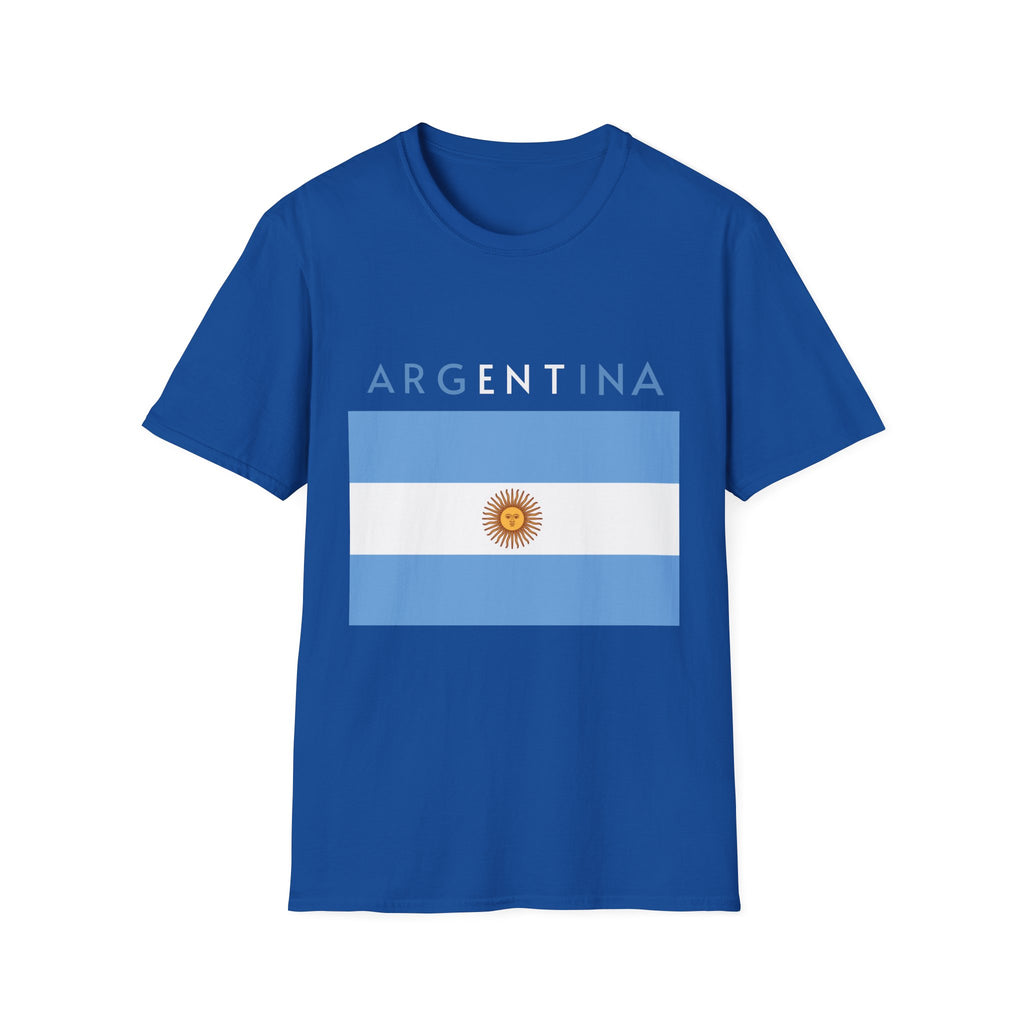 Argentina Flag T-Shirt — Retro Blue White Sun Soccer Fan Tee