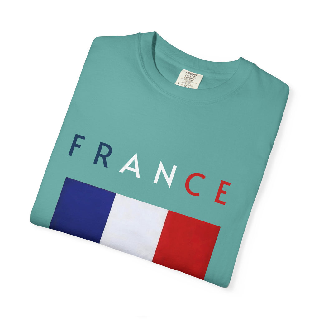 France Flag T-Shirt — Tricolore Map & FR CE Graphic