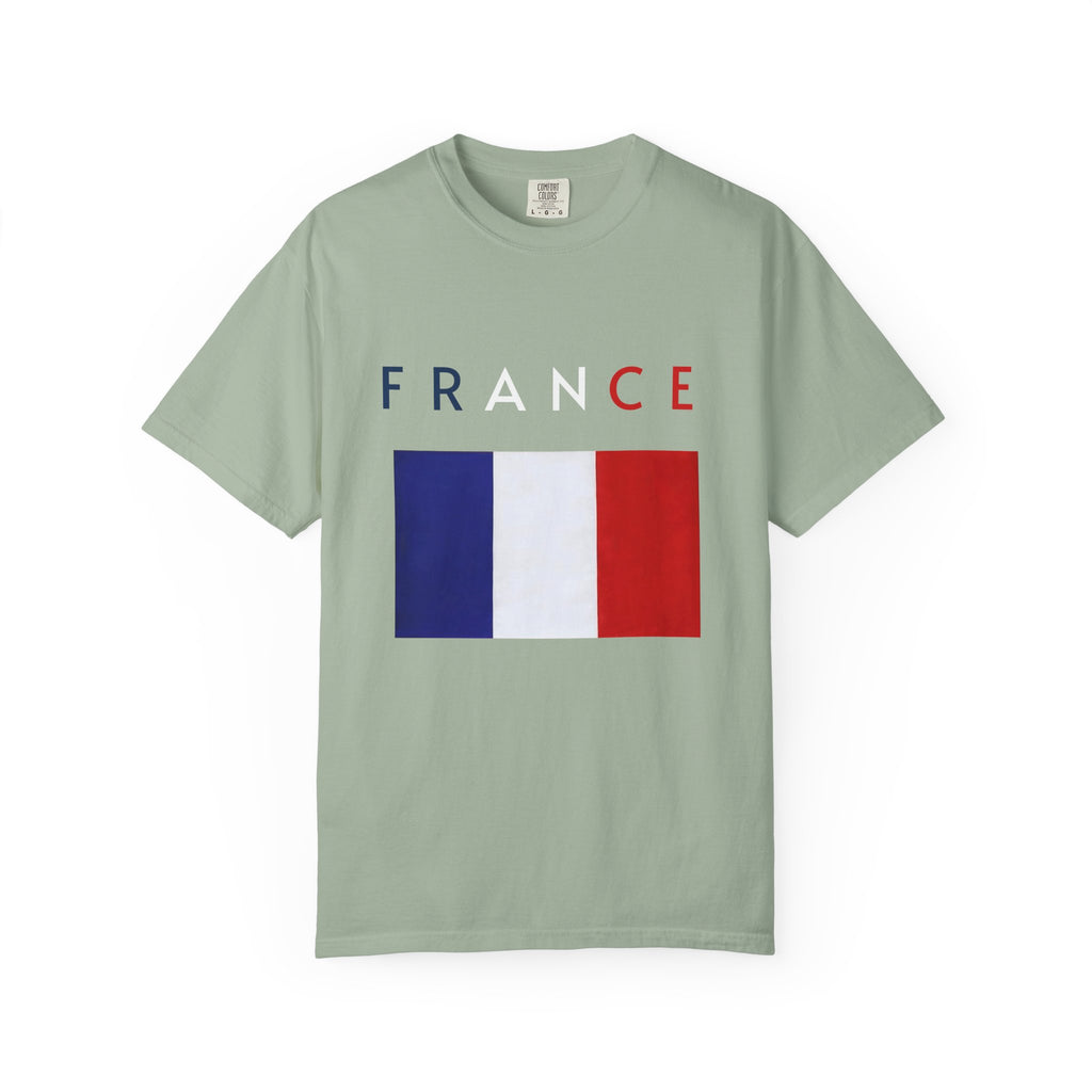France Flag T-Shirt — Tricolore Map & FR CE Graphic