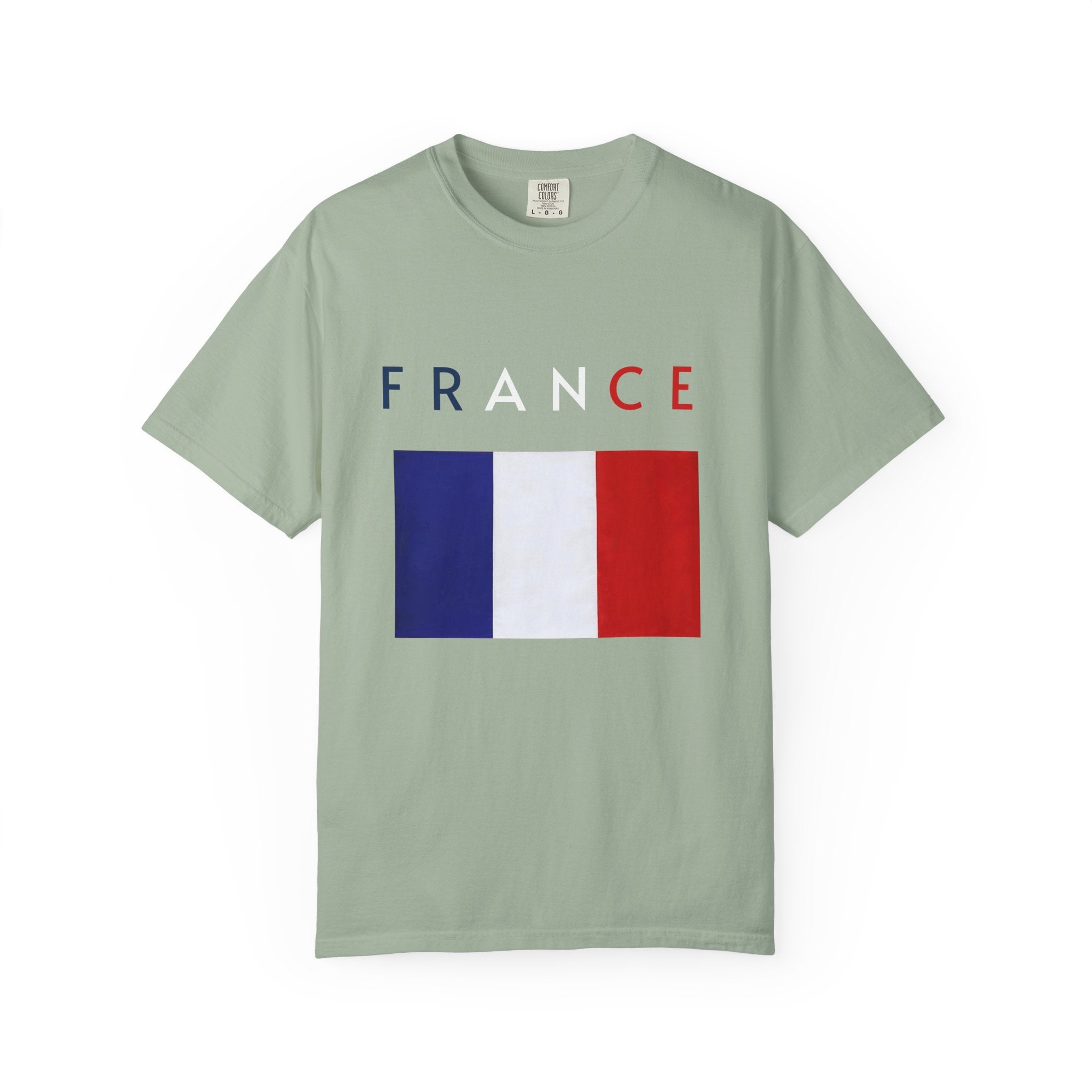 France Flag T-Shirt — Tricolore Map & FR CE Graphic