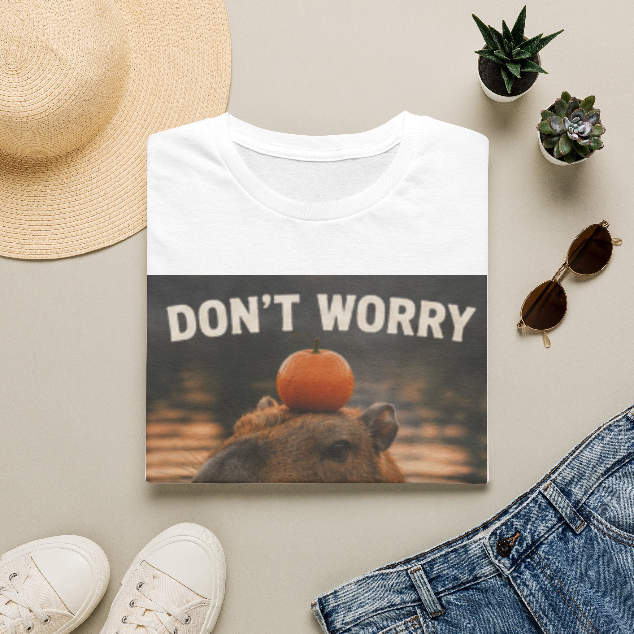 Don't Worry Be Cappy T-Shirt — Funny Capybara Animal Tee