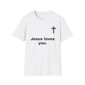 Christian T-Shirt — "Jesus loves you." Inspirational Cross Tee