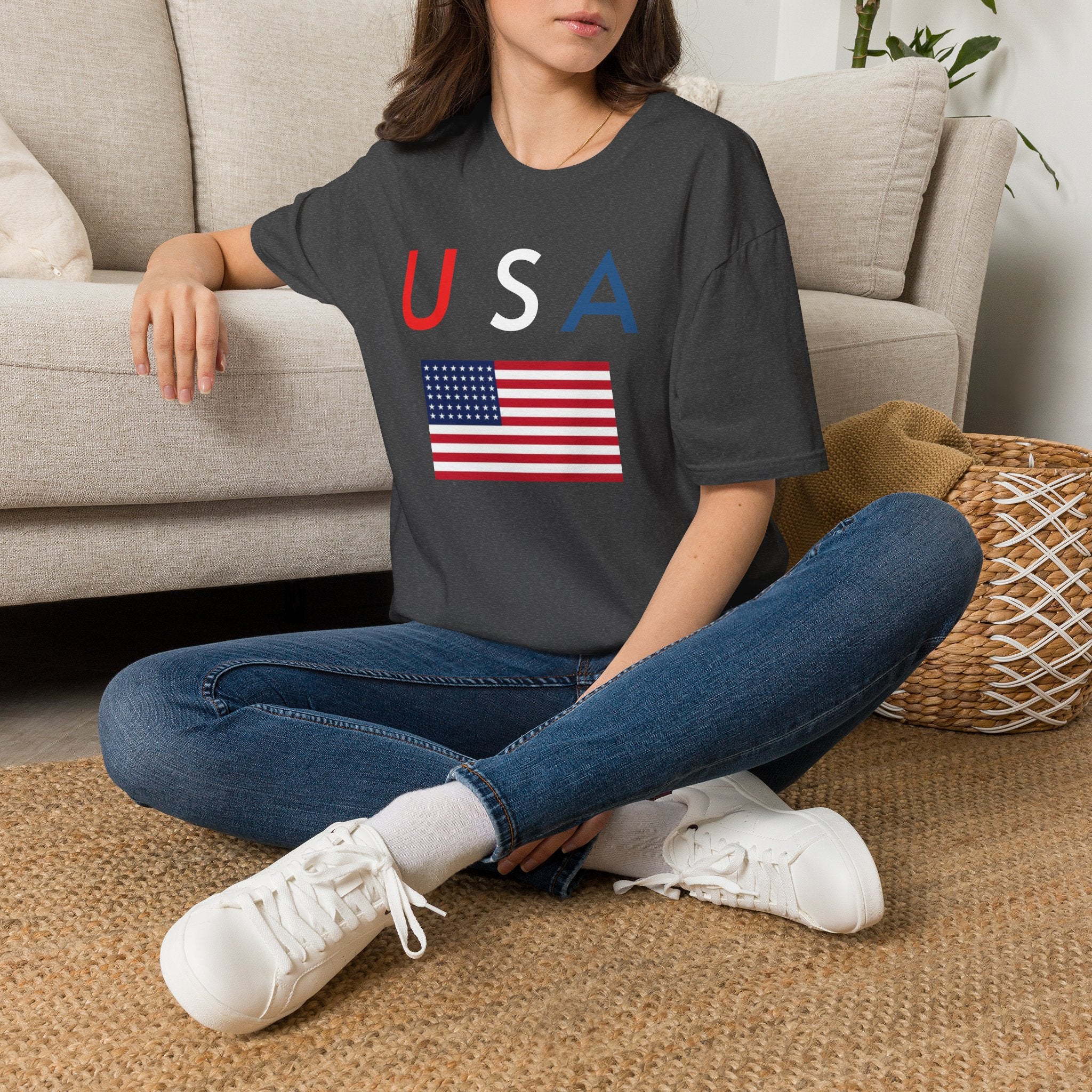 USA Flag Tee — Patriotic U A Graphic T-Shirt