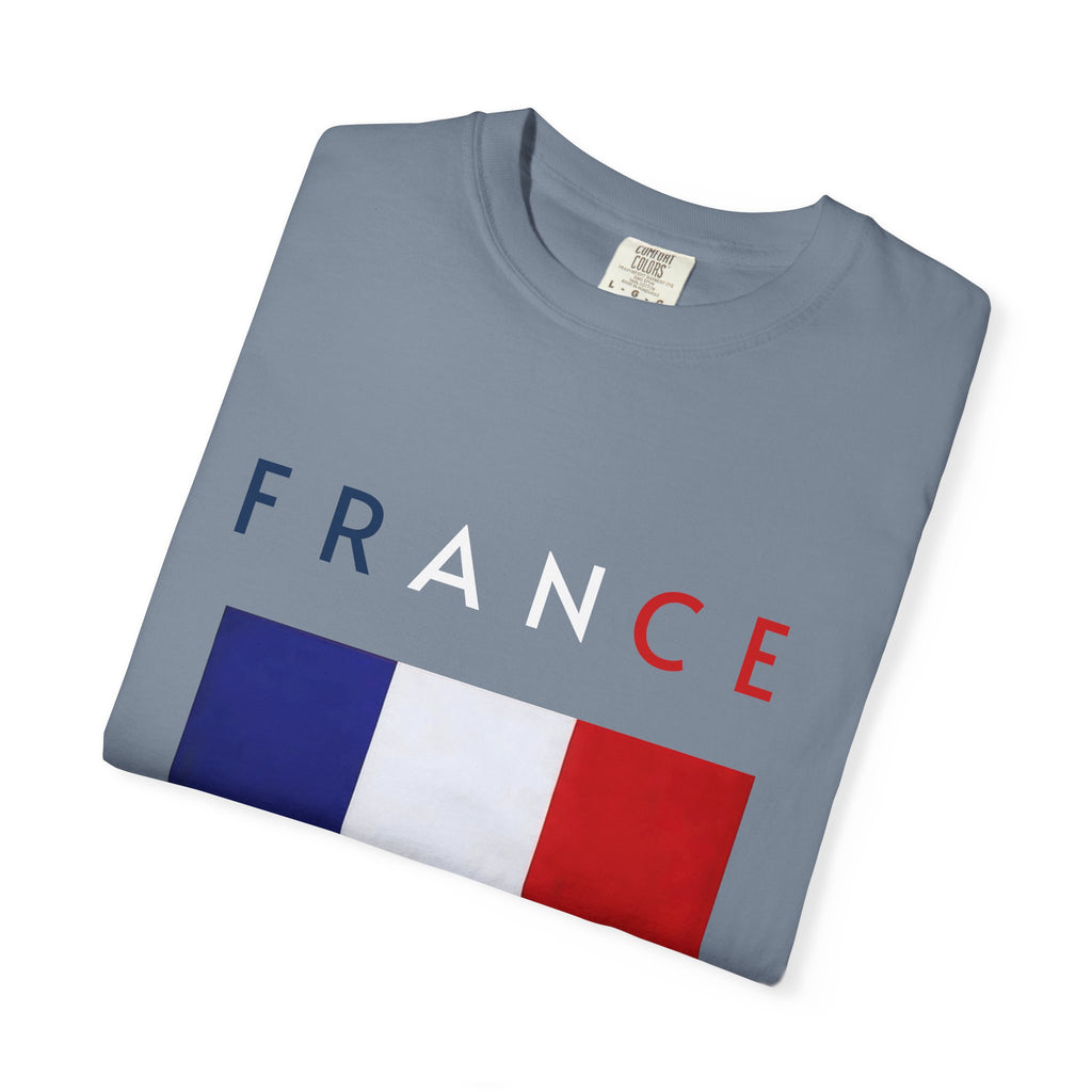 France Flag T-Shirt — Tricolore Map & FR CE Graphic