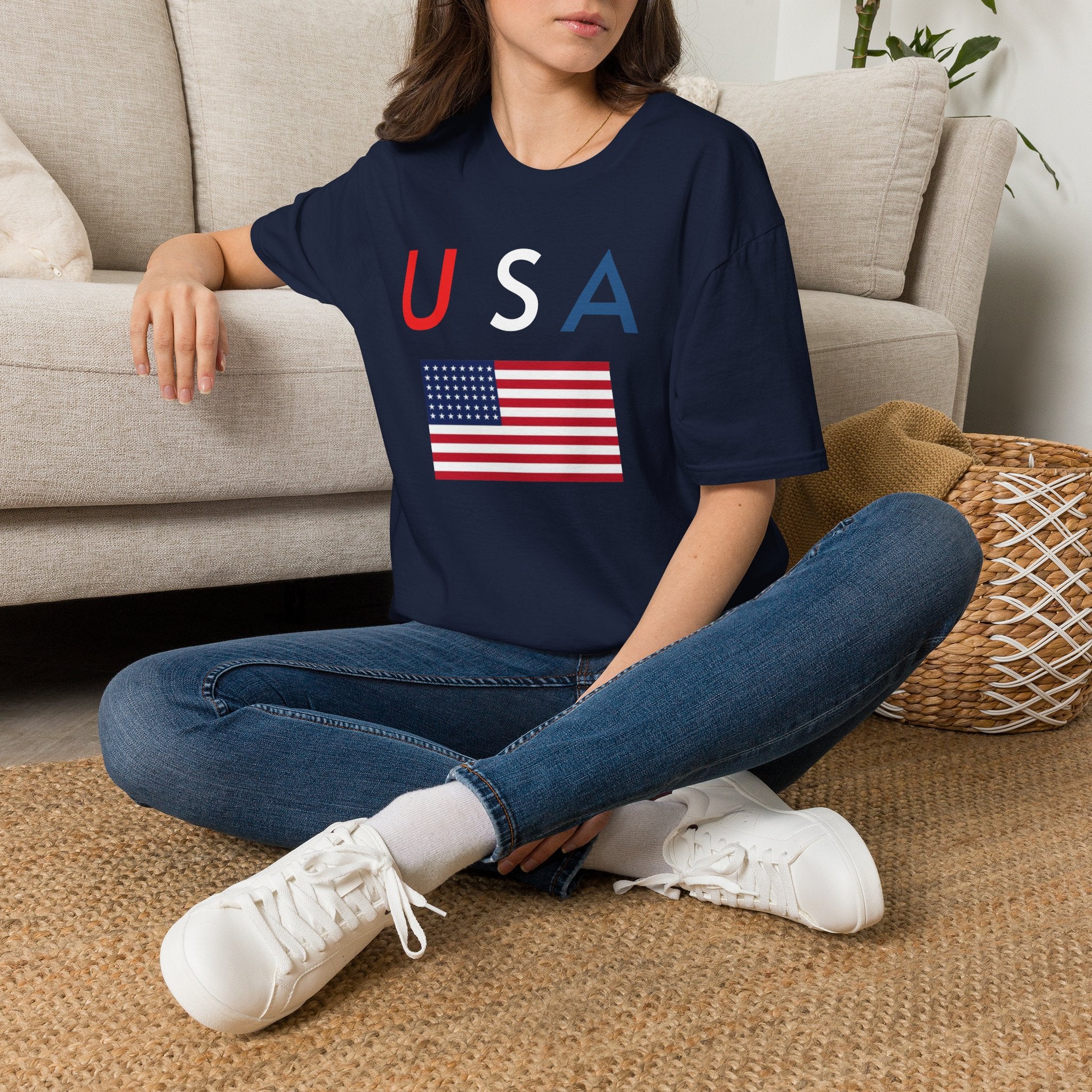 USA Flag Tee — Patriotic U A Graphic T-Shirt